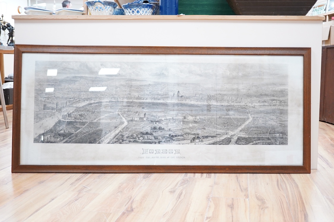 Robert Loudon Senior, after Thomas Sulman (1834-1900), an engraved Panorama of London the South Side of the Thames – Supplement to the Illustrated London News 1861, 58 x 146cm